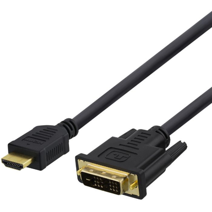 Kabel Deltaco, DVI-D (24+1) (M) na HDMI (M), 2.0m, Black