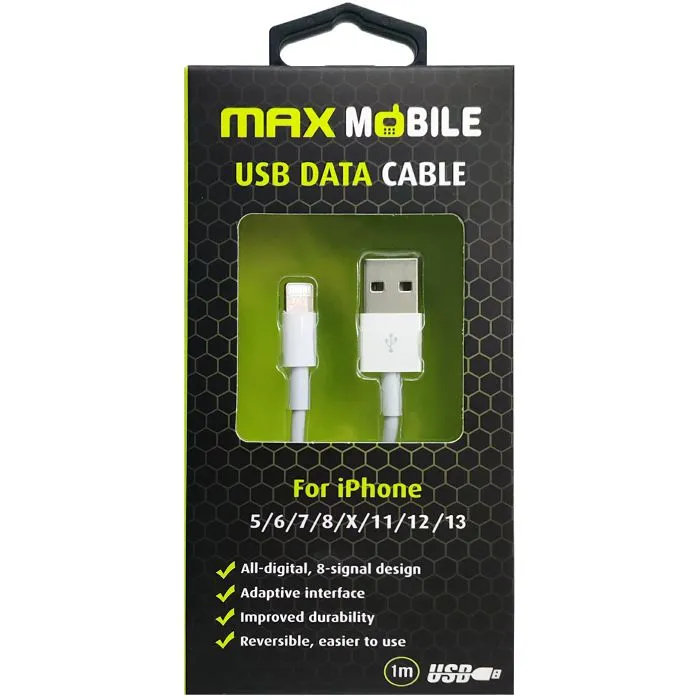 Kabel Max Mobile, USB-A (M) na Lightning (M), 1.0m, White