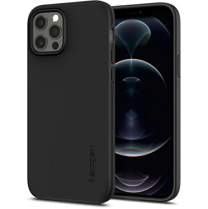 Maskica za mobitel Spigen Thin Fit, za Apple iPhone 12/Pro, Black