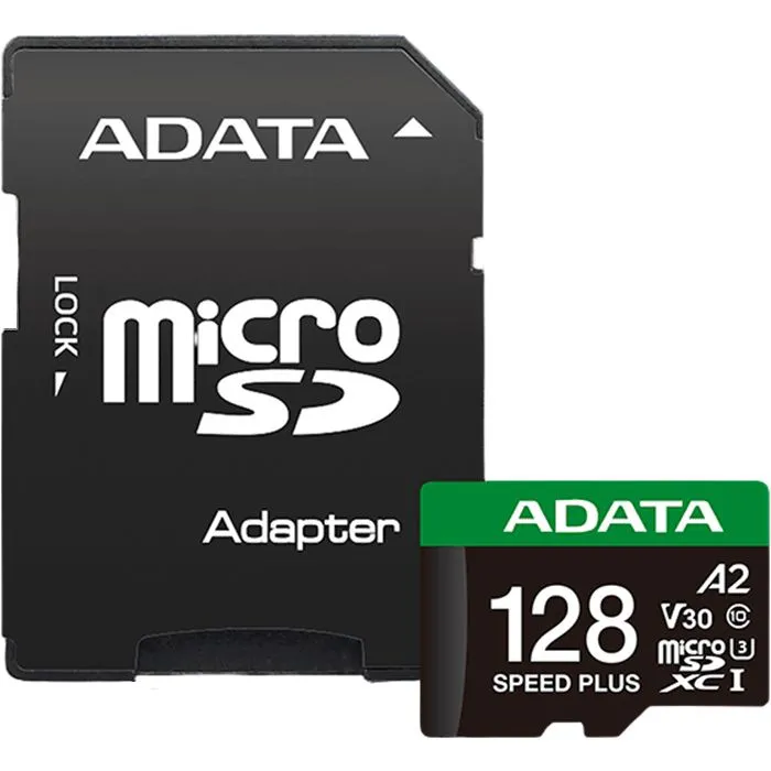 Memorijska kartica Adata Speed Plus, microSDXC, XC Class 10, 128GB + SD Adapter