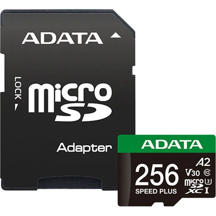 Memorijska kartica Adata Speed Plus, microSDXC, XC Class 10, 256GB + SD Adapter
