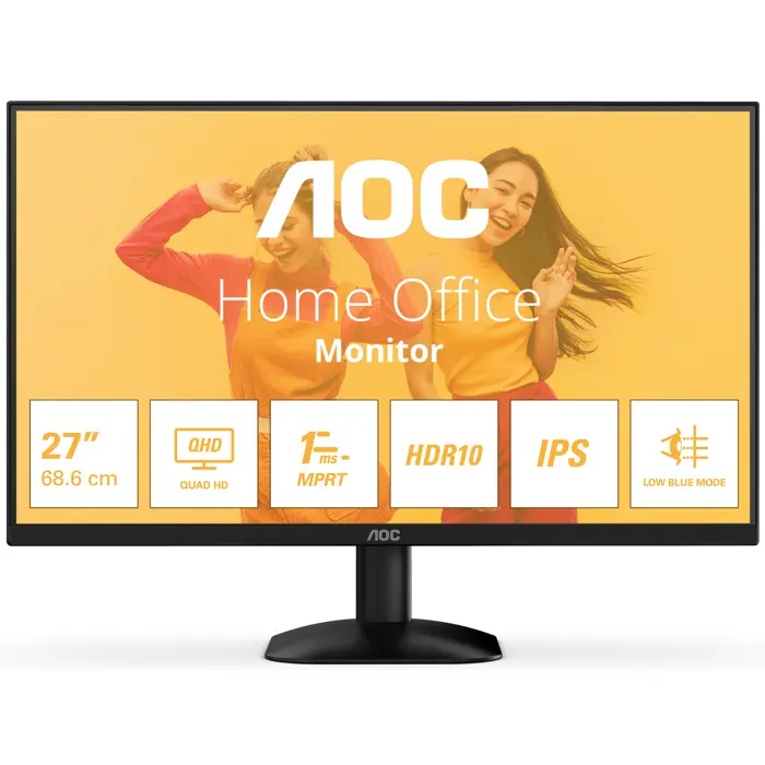 Monitor AOC 27" Q27B35E, IPS, Adaptive-Sync 75Hz, 1ms, HDR10, HDMI, DP, 2K