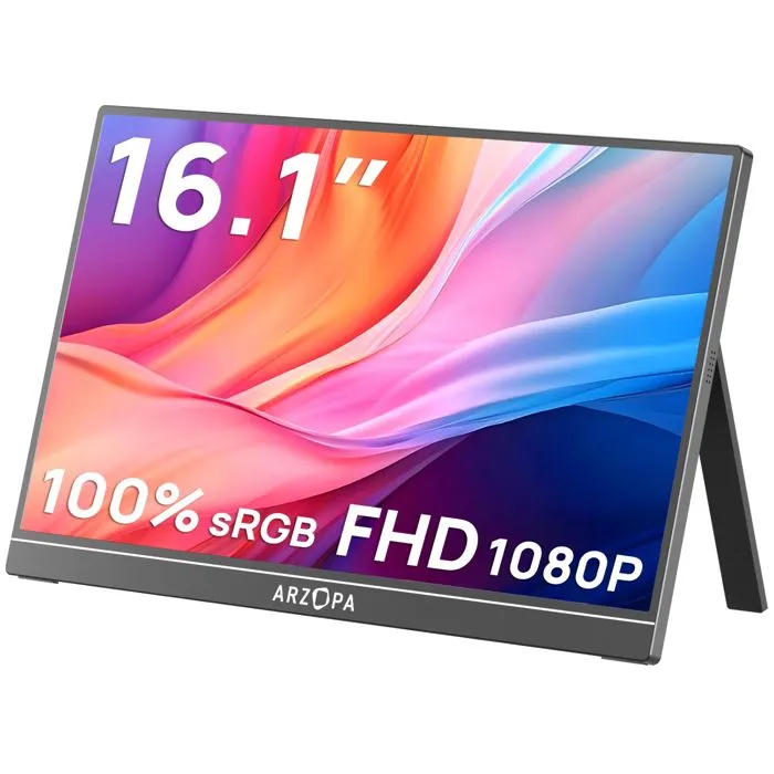 Monitor Arzopa 16.1" Z1C-BLACK, IPS, HDR10, mini HDMI, 2xUSB-C, Zvučnici, Full HD