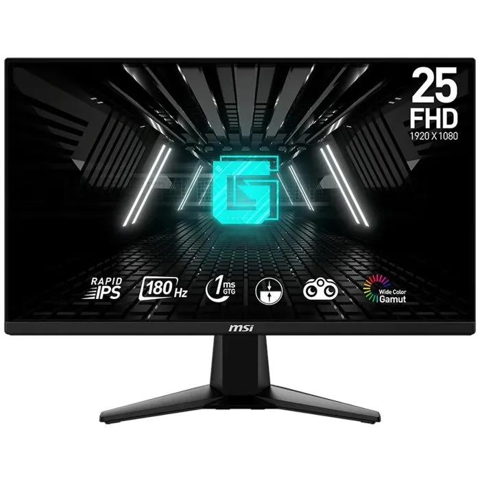 Monitor MSI 24.5" G255F, Rapid IPS, gaming, AMD FreeSync 180Hz, 1ms (GTG), 2xHDMI, DP, Full HD
