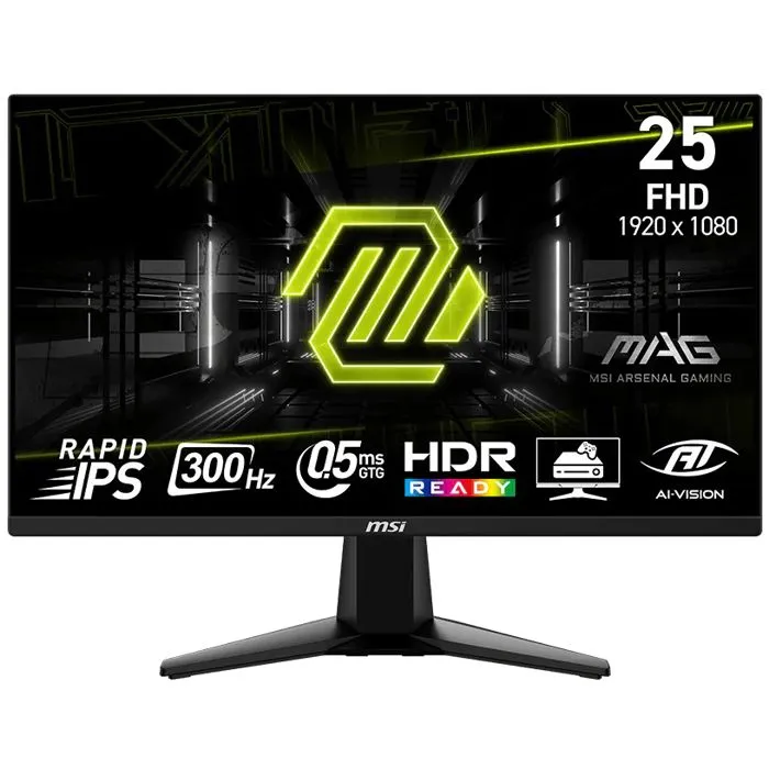 Monitor MSI 24.5" MAG 255XF, Rapid IPS, gaming, AMD FreeSync Premium 300Hz, 0.5ms (GTG), 2xHDMI, DP, Full HD