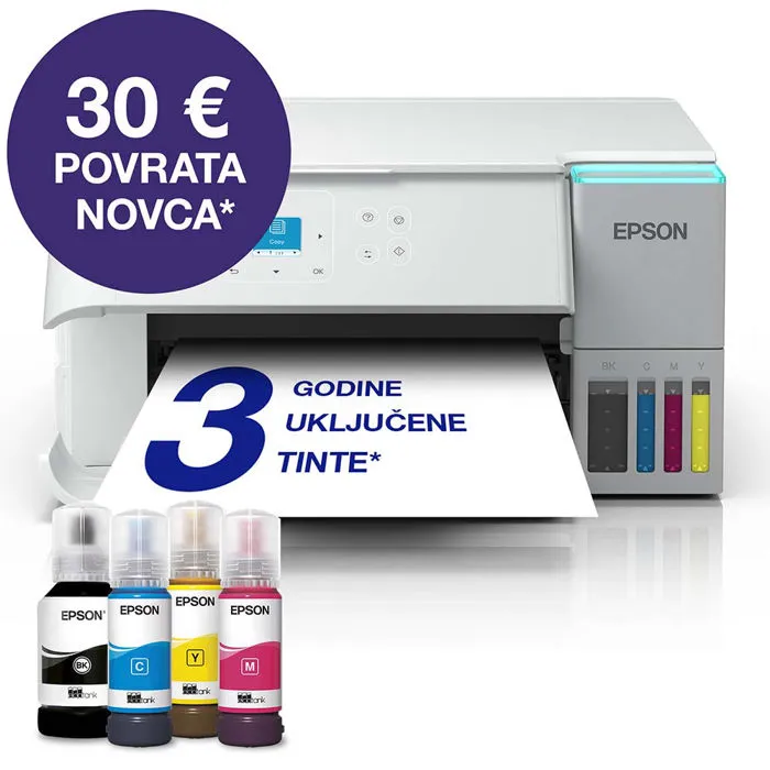 Printer Epson EcoTank L4366, CISS, ispis, kopirka, skener, duplex, USB, WiFi, A4