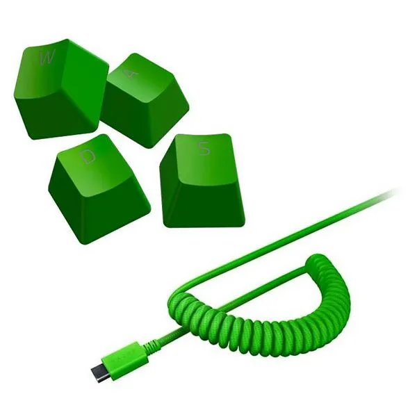 Set tipki Razer PBT Keycap + Coiled Cable, Green, RC21-01490700-R3M1