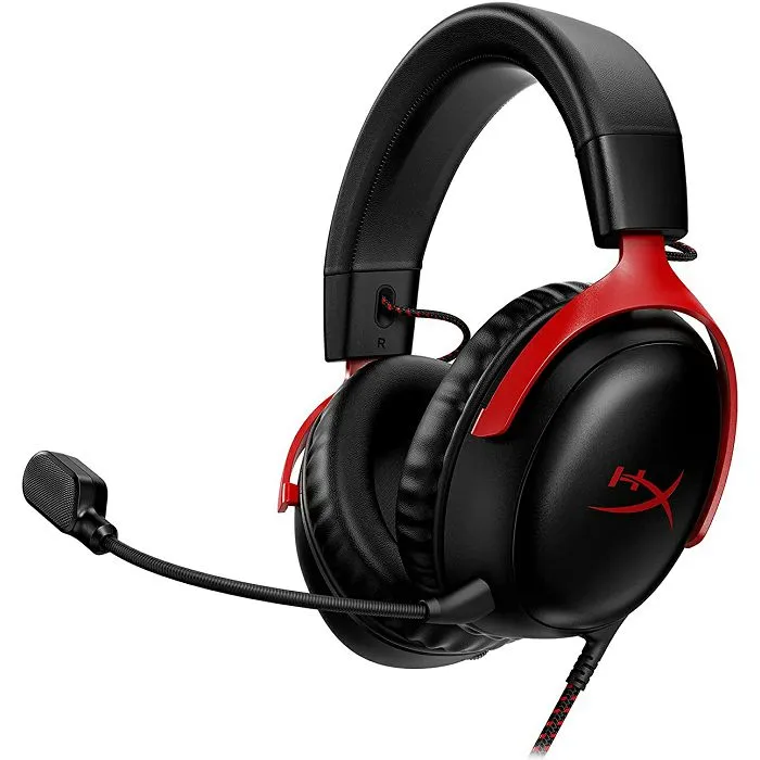 Slušalice HyperX Cloud III, žičane, gaming, DTS, mikrofon, over-ear, PC, PS4, PS5, Xbox, Switch, Red-Black