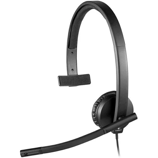 Slušalice Logitech H570e Mono, žičane, USB, mikrofon, on-ear, Black