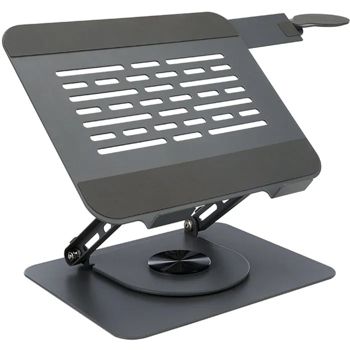 Stalak za prijenosno računalo UVI premium foldable laptop riser V2, rotacijski, do 17", Black