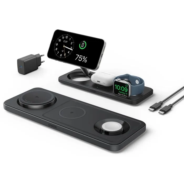 Strujni punjač Anker MagSafe Cube 3u1, bežični, 15W, USB-C