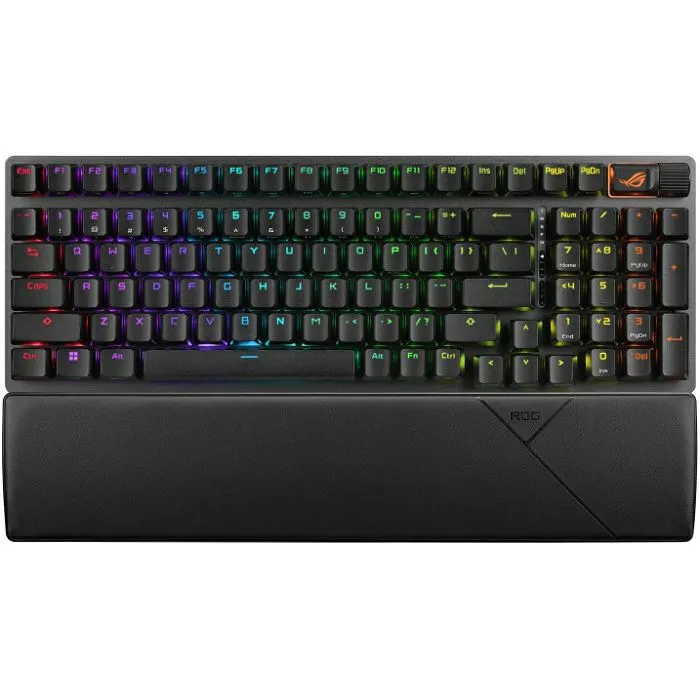 Tipkovnica Asus ROG Strix Scope II 96 Wireless, bežična, gaming, mehanička, NX Snow linear switches, US Layout, RGB, Black