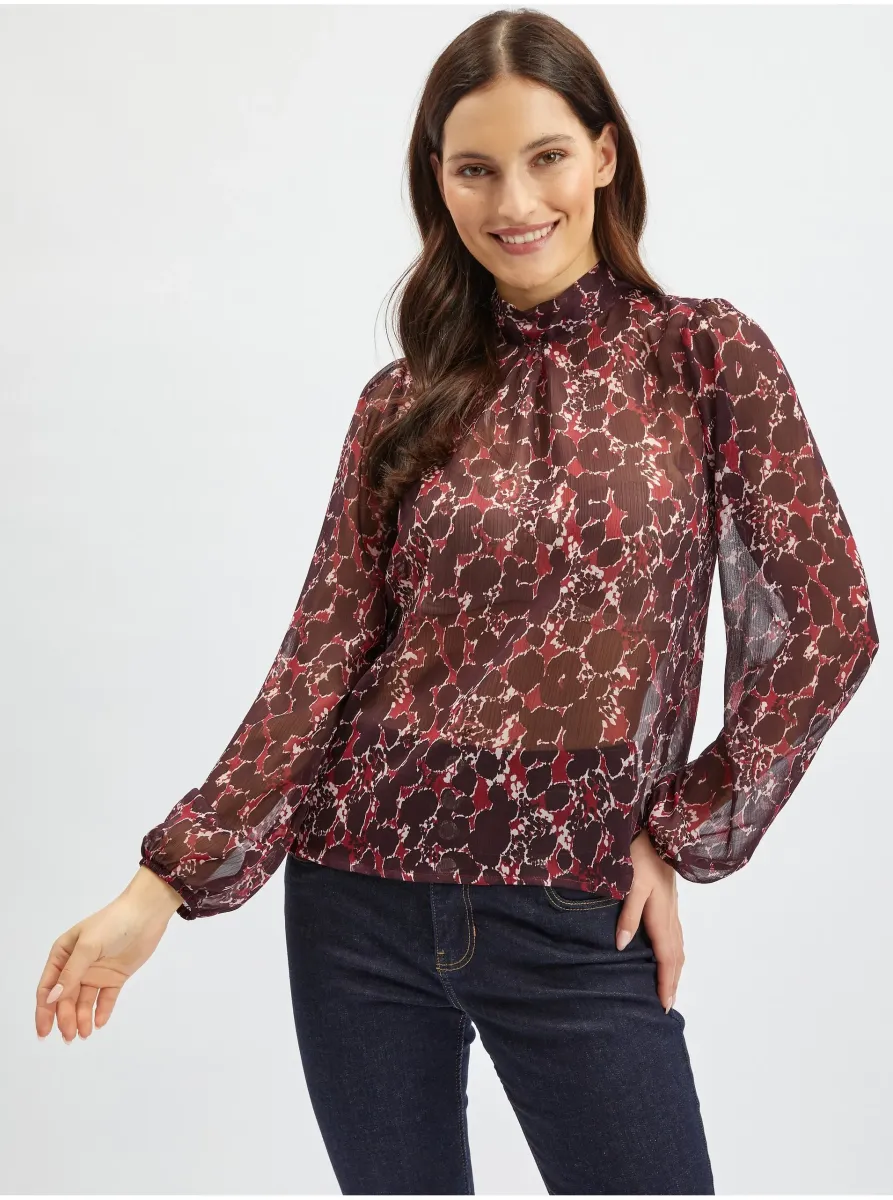 Ženska bluza boje vina s uzorkom ORSAY