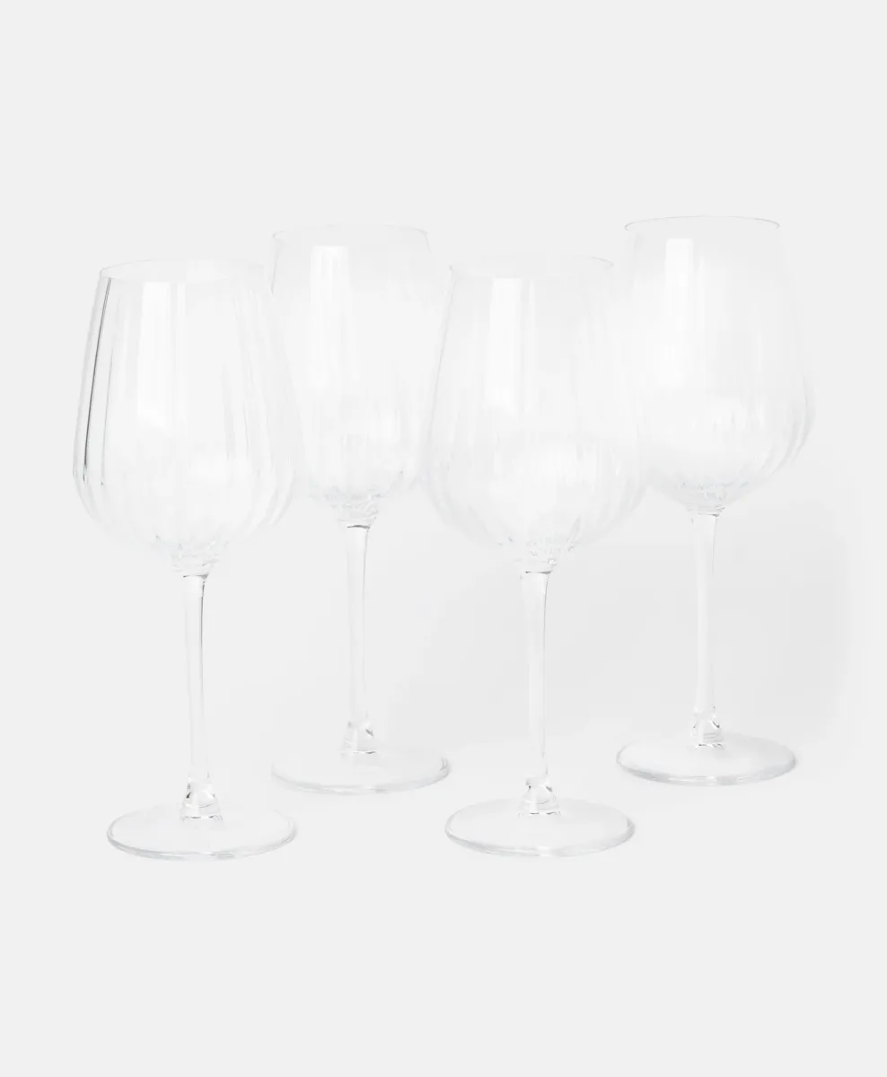 4 čaše za vino od rebrastog stakla