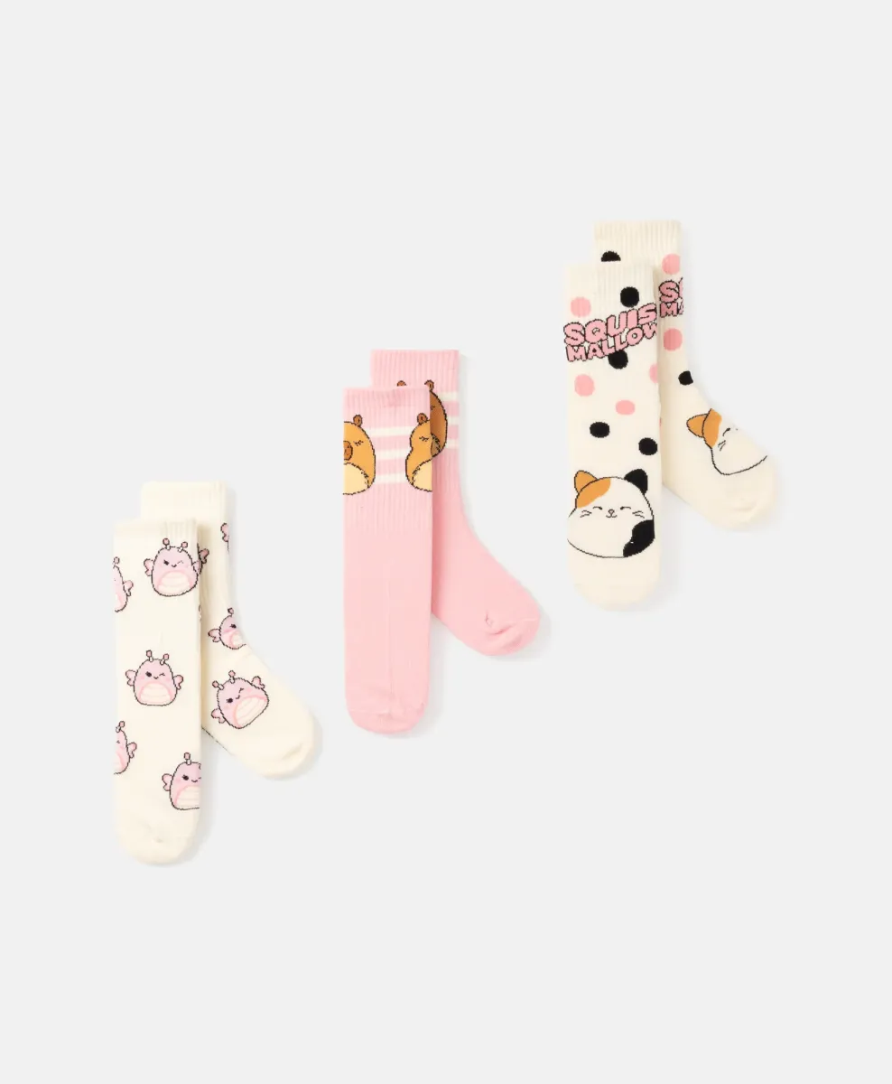 Čarape Squishmallows za djevojčice, 3 para