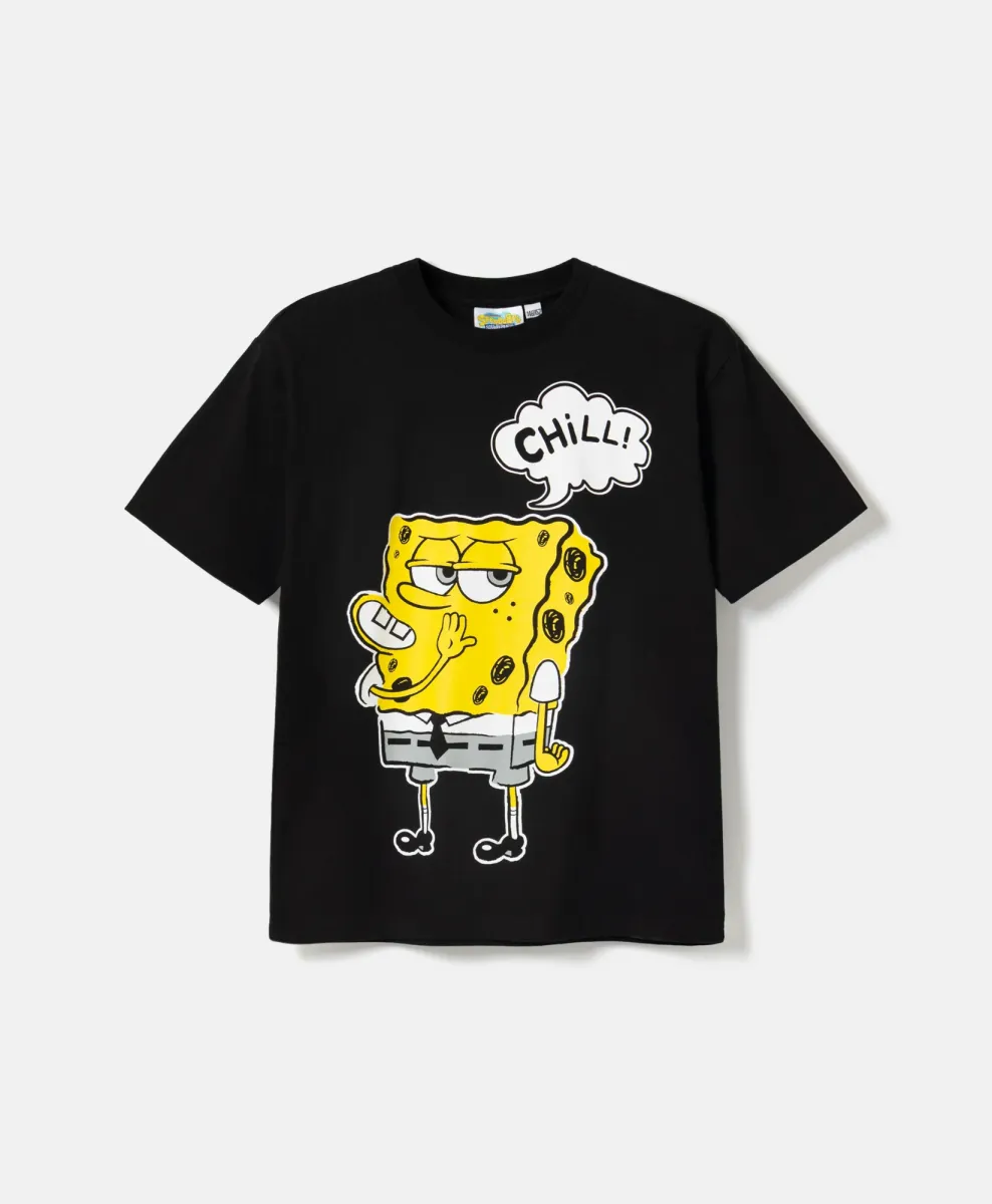 Dječja crna majica SpongeBob 100% pamuk