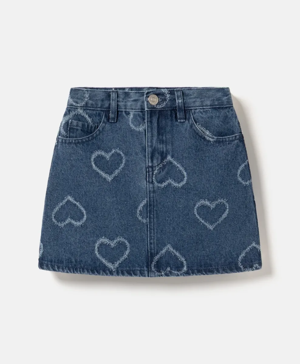 Jeans suknja sa srcima za djevojčice
