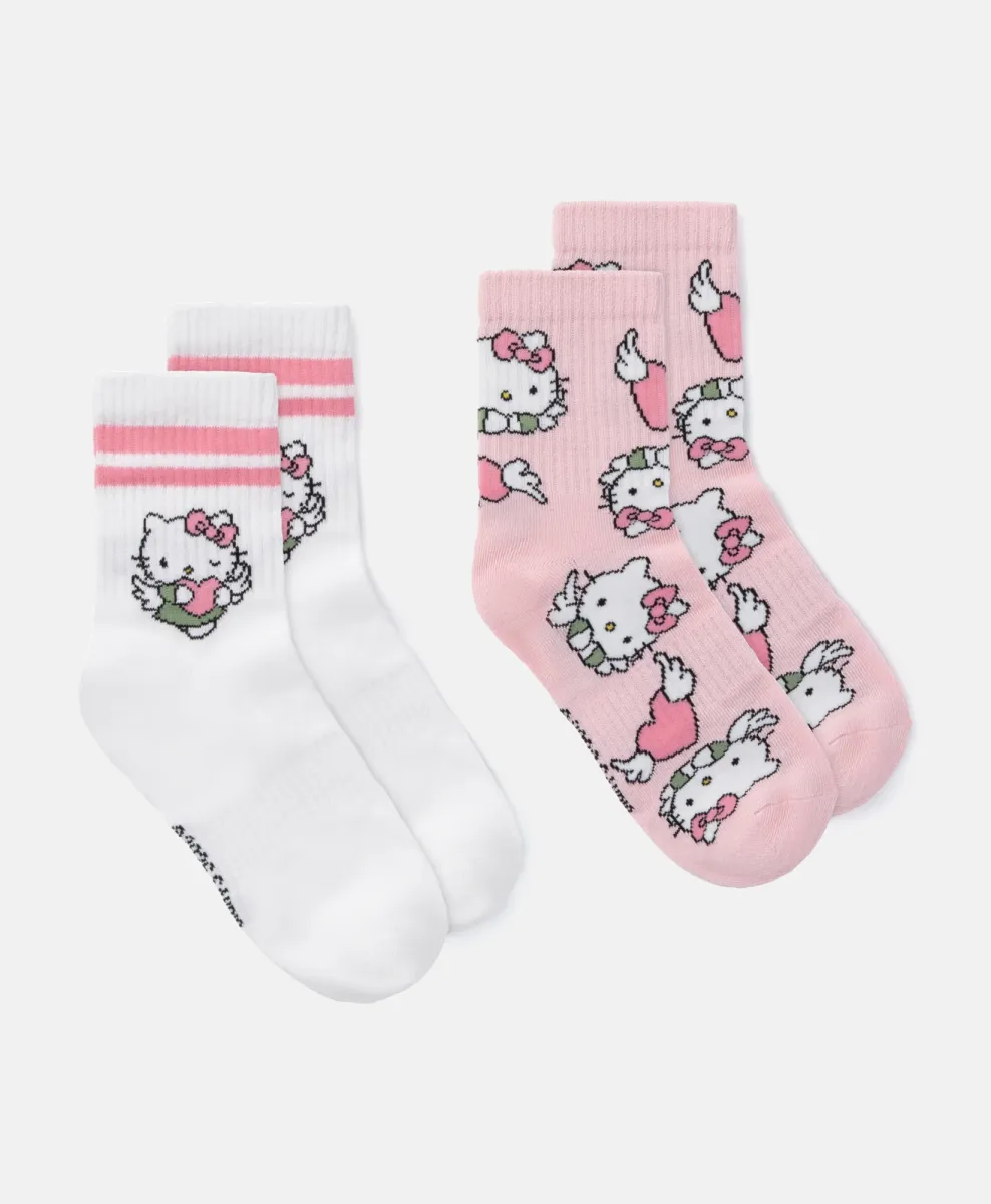 Komplet 2 para ženskih čarapa Hello Kitty